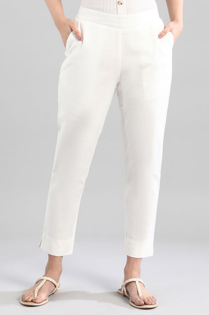 White Ankle Lenth Trousers