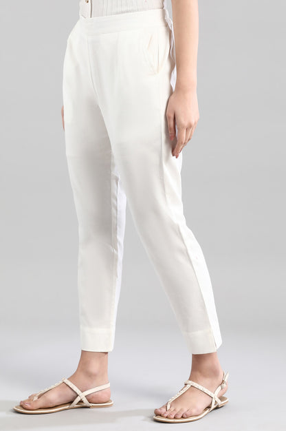 White Ankle Lenth Trousers