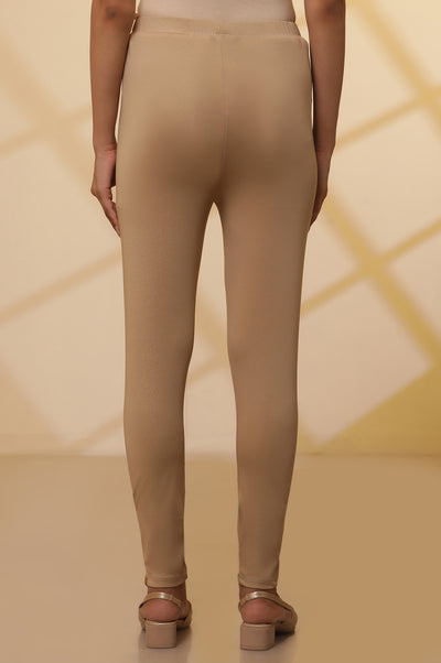 Gold Printed Foil Print Skinny Knit Tights