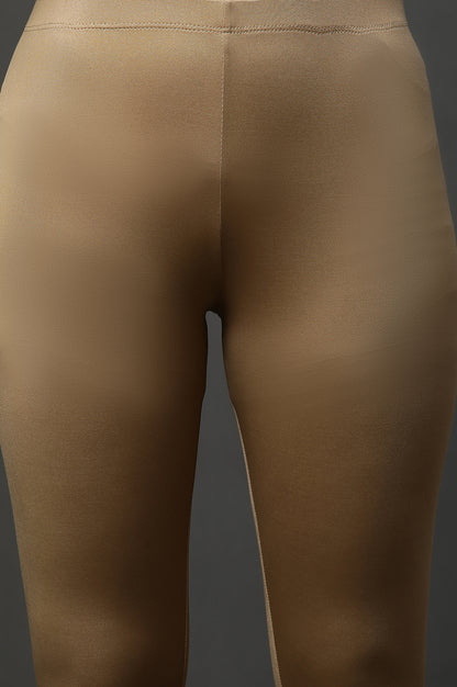 Golden Solid Cotton Lycra Tights