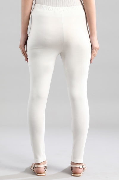 White Stripe Crepe Blend Straight Kurta and Tight Set