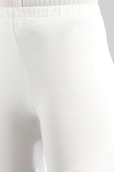 White Thread Work Straight Kurta and Tight Set