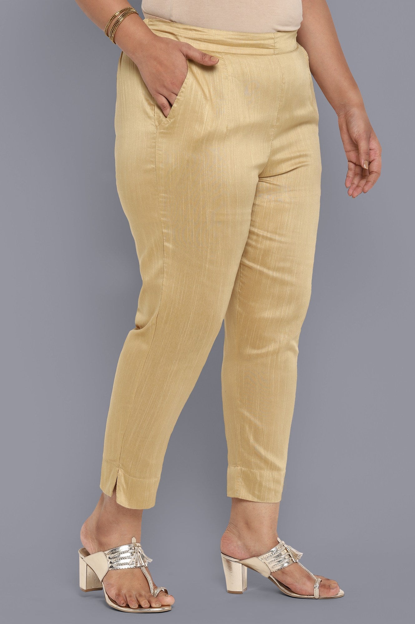 Gold Solid Trousers