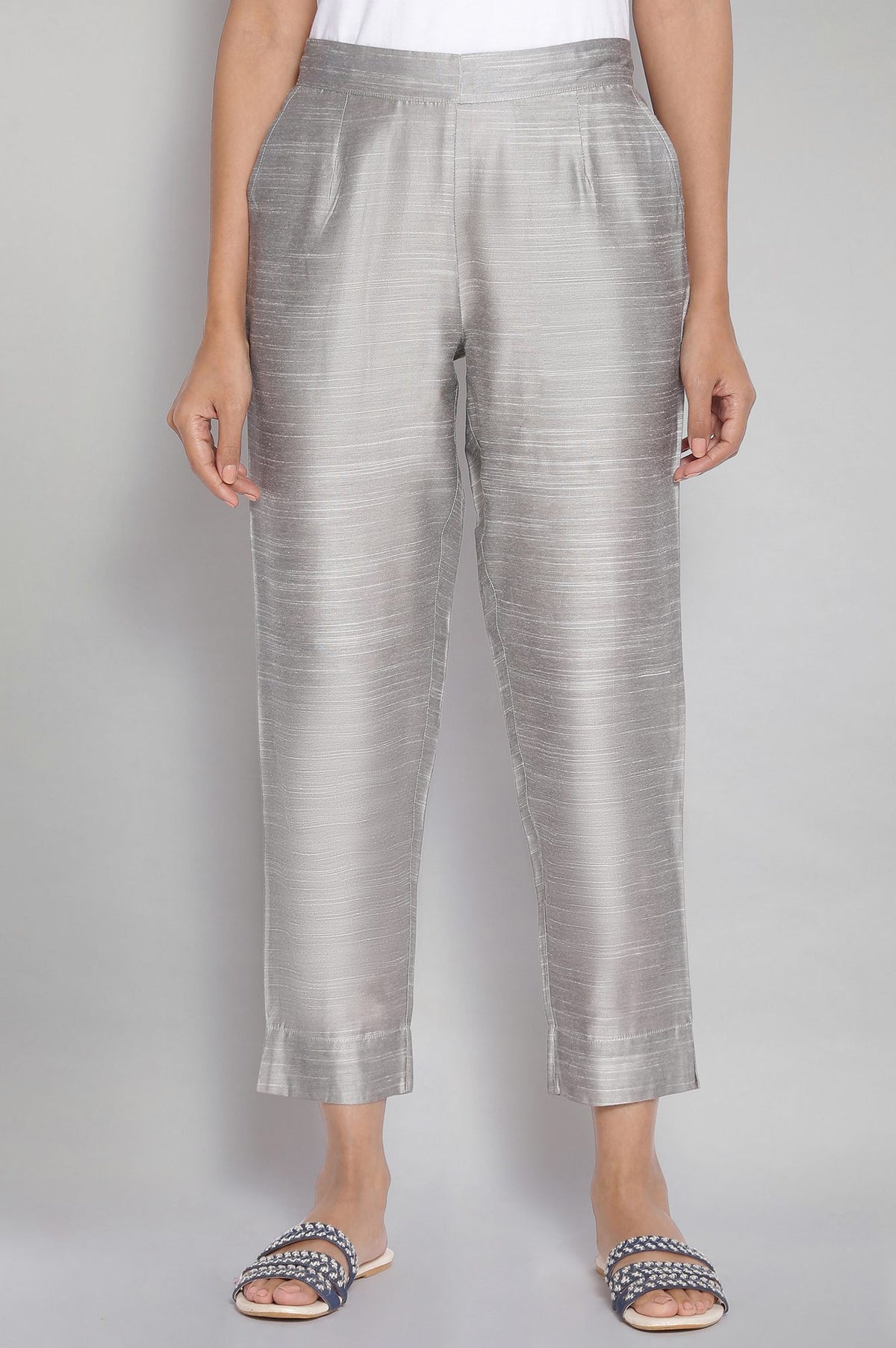 Silver Solid Tights - M