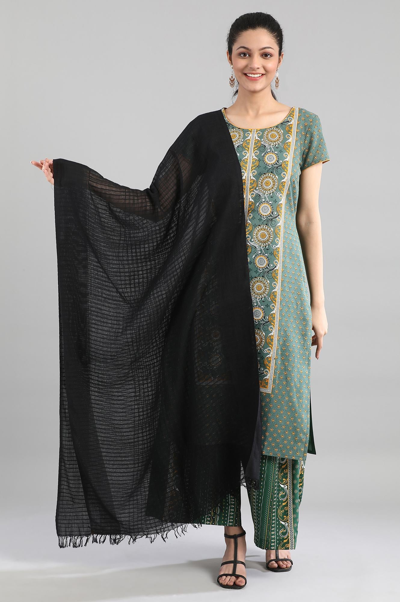 Black Cotton Dupatta