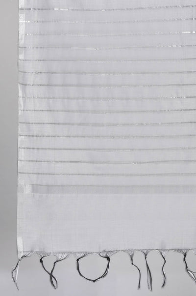 Silver Solid Dupatta