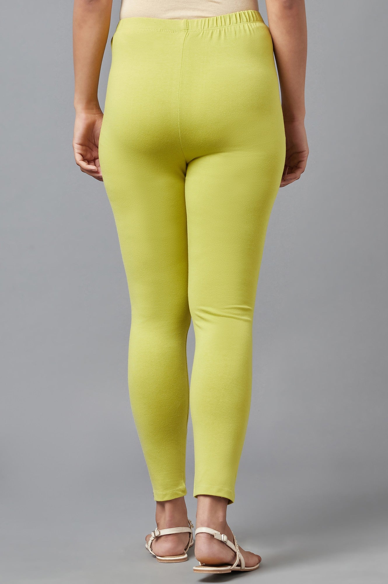 Green Skin Fit Cotton Lycra Tights