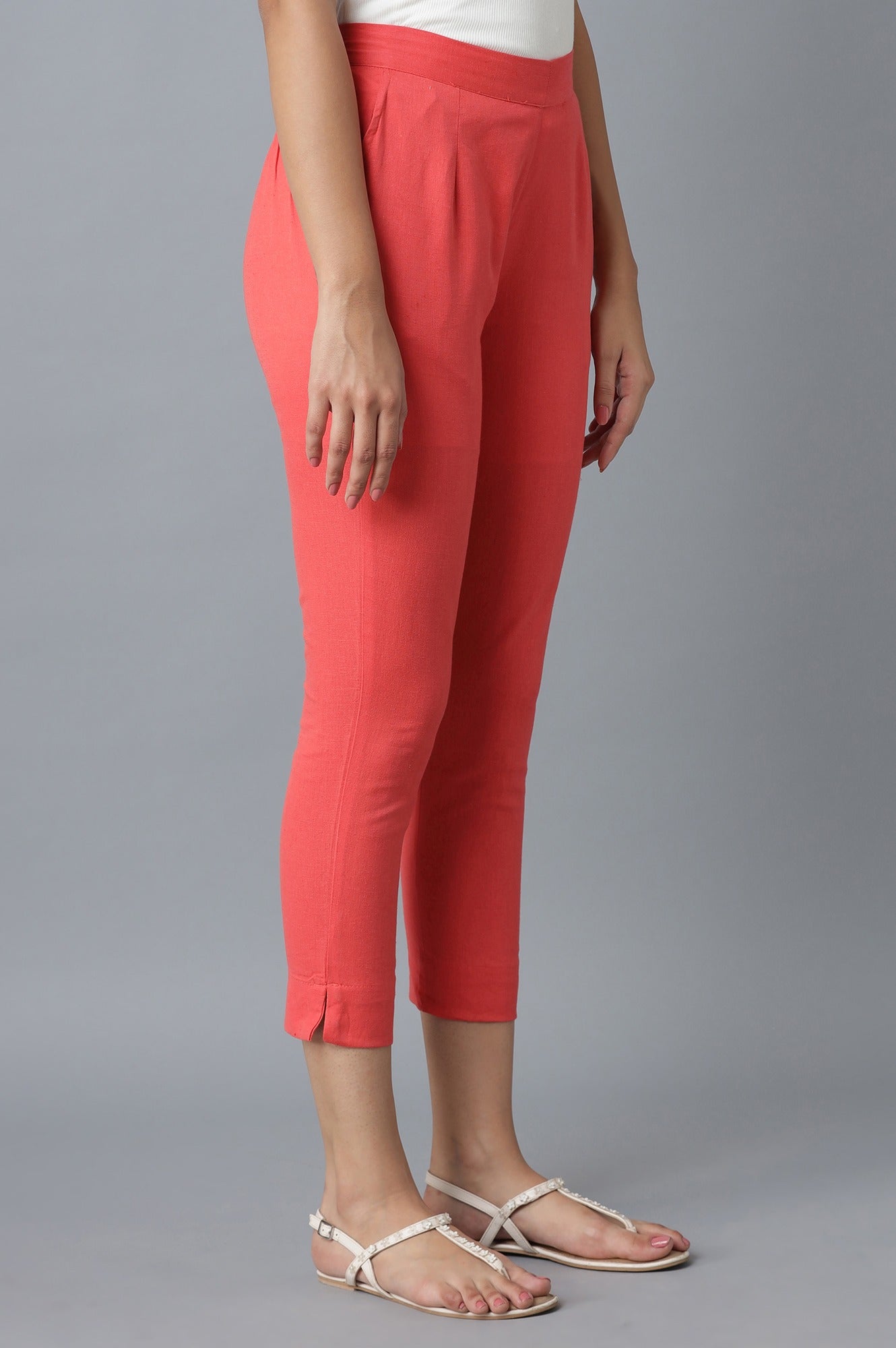 Peach Cotton Trouser