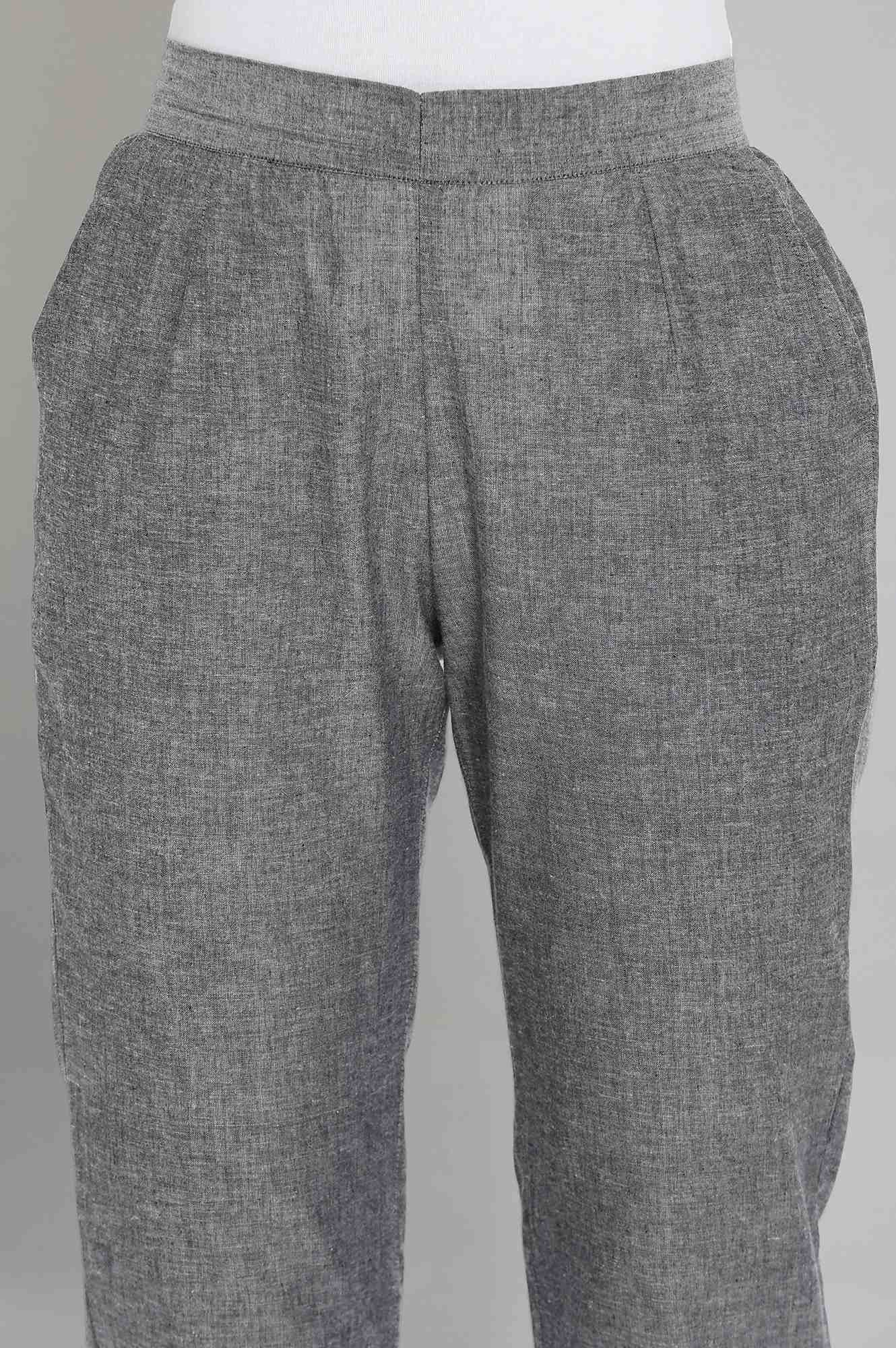 Grey Cotton Trouser