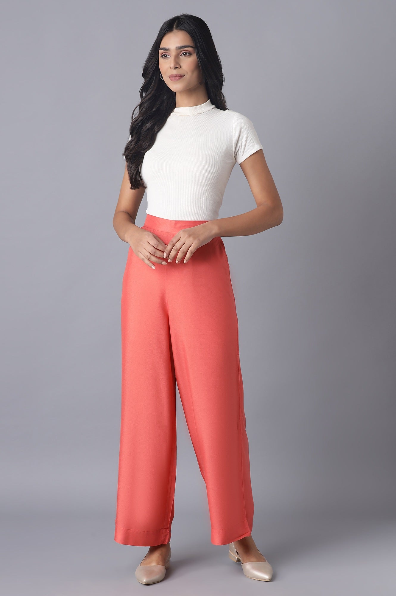 Peach Basic Trousers