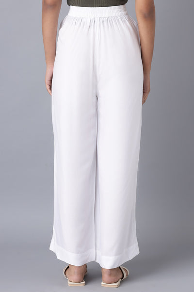 White Basic Trousers