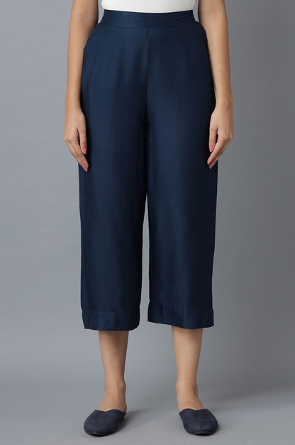 Blue Calf Length Culottes