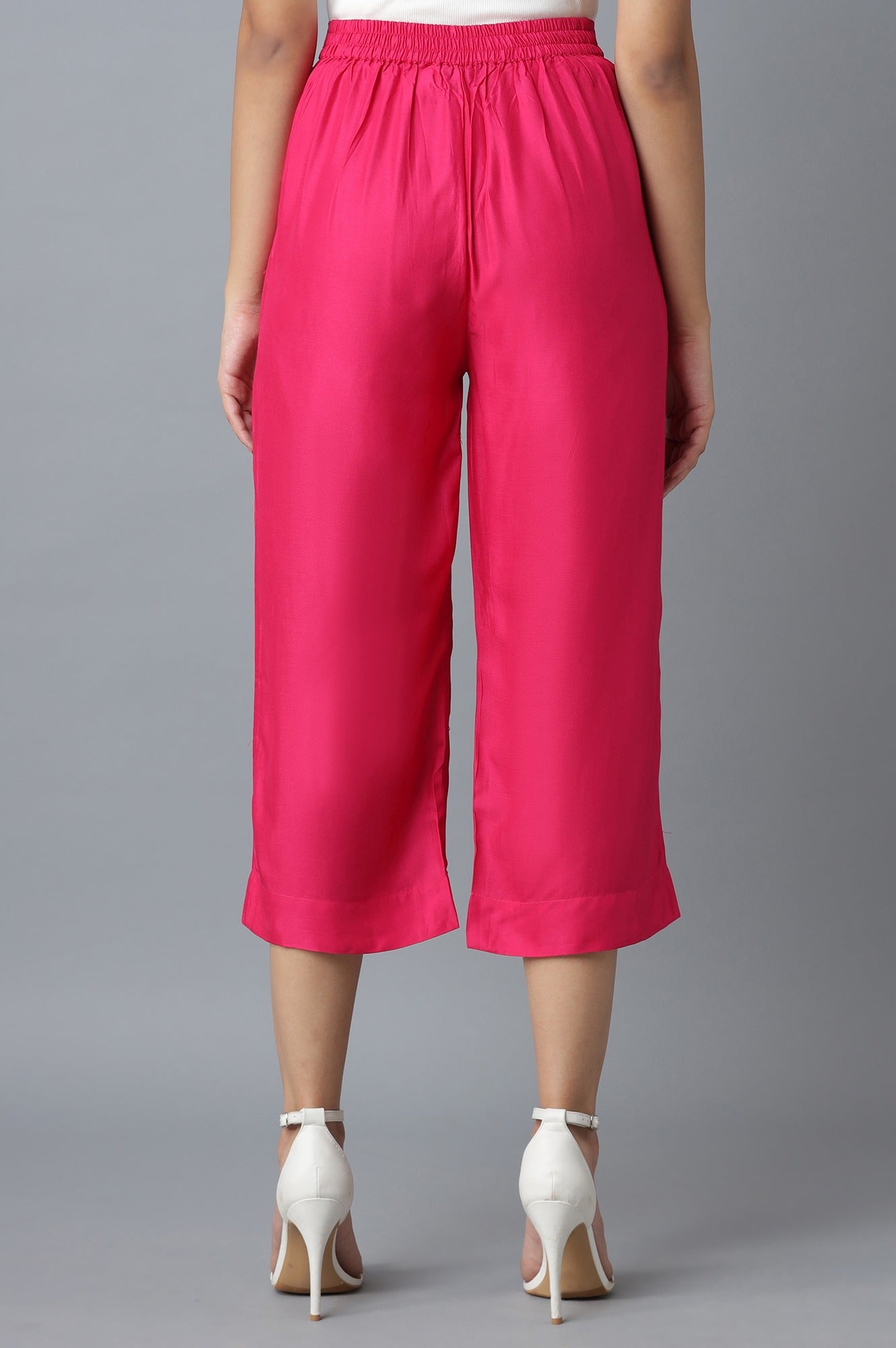 Pink Calf Length Culottes