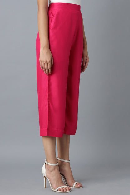 Pink Calf Length Culottes