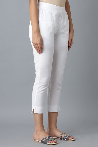 White Calf Length Culottes