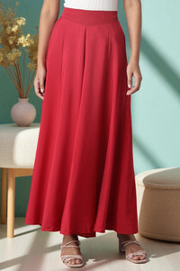 Red Flared Palazzo