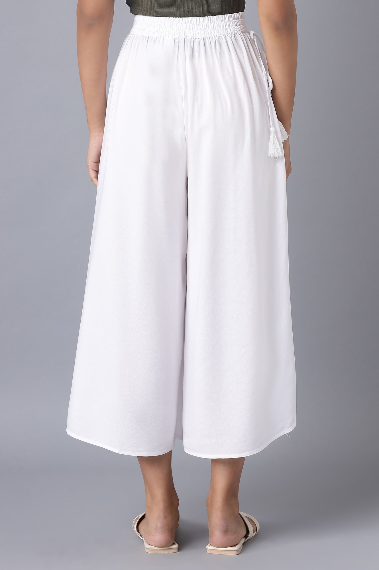 White Flared Culottes