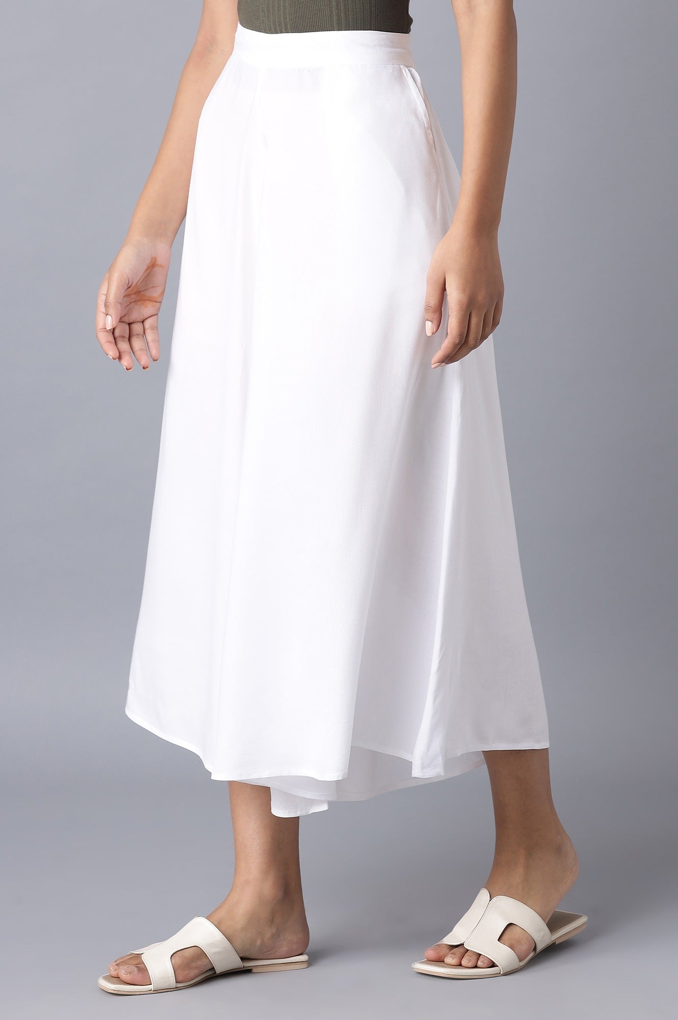 White Flared Culottes