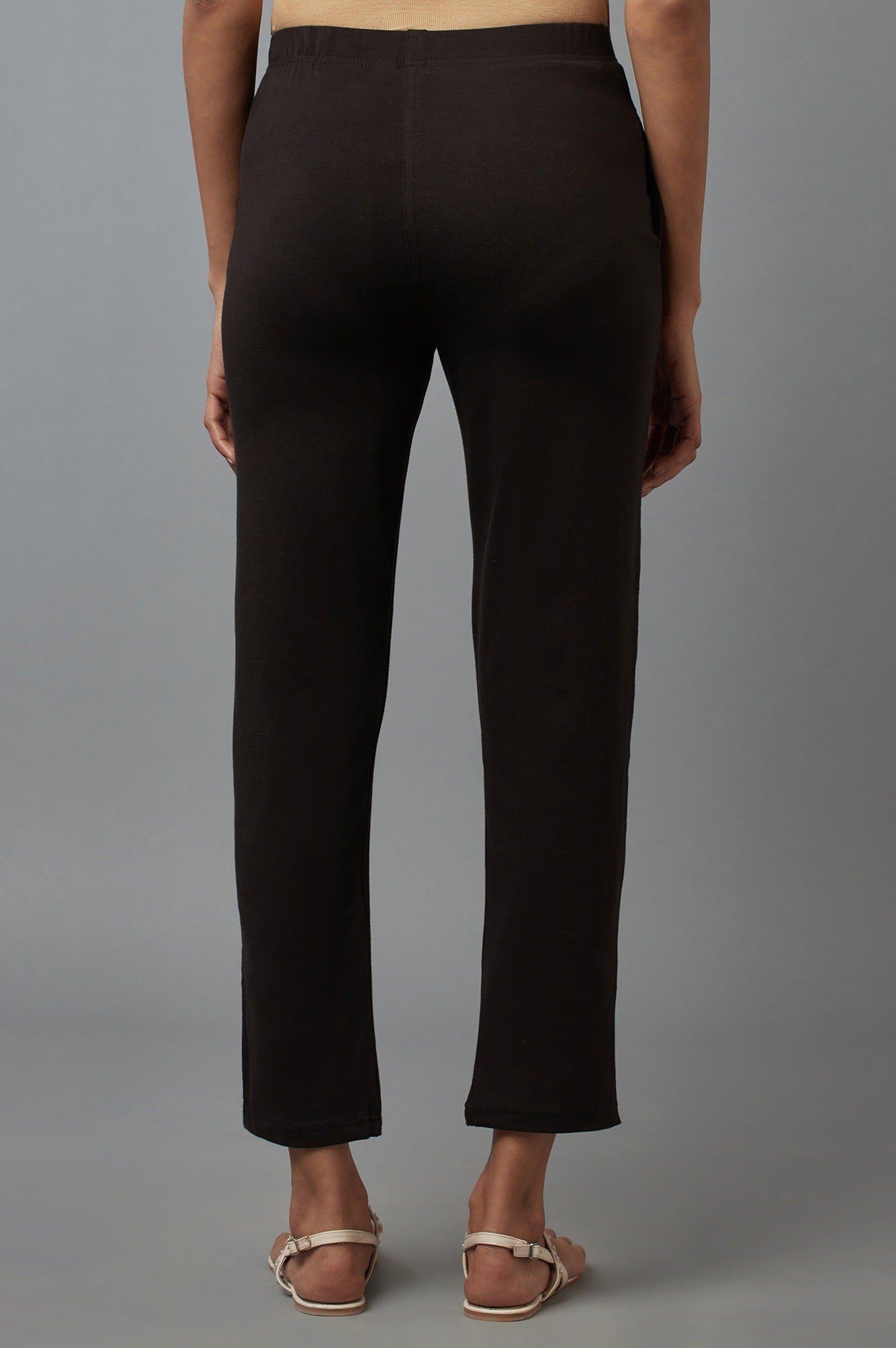 Black Cotton Lycra Jersy Pants