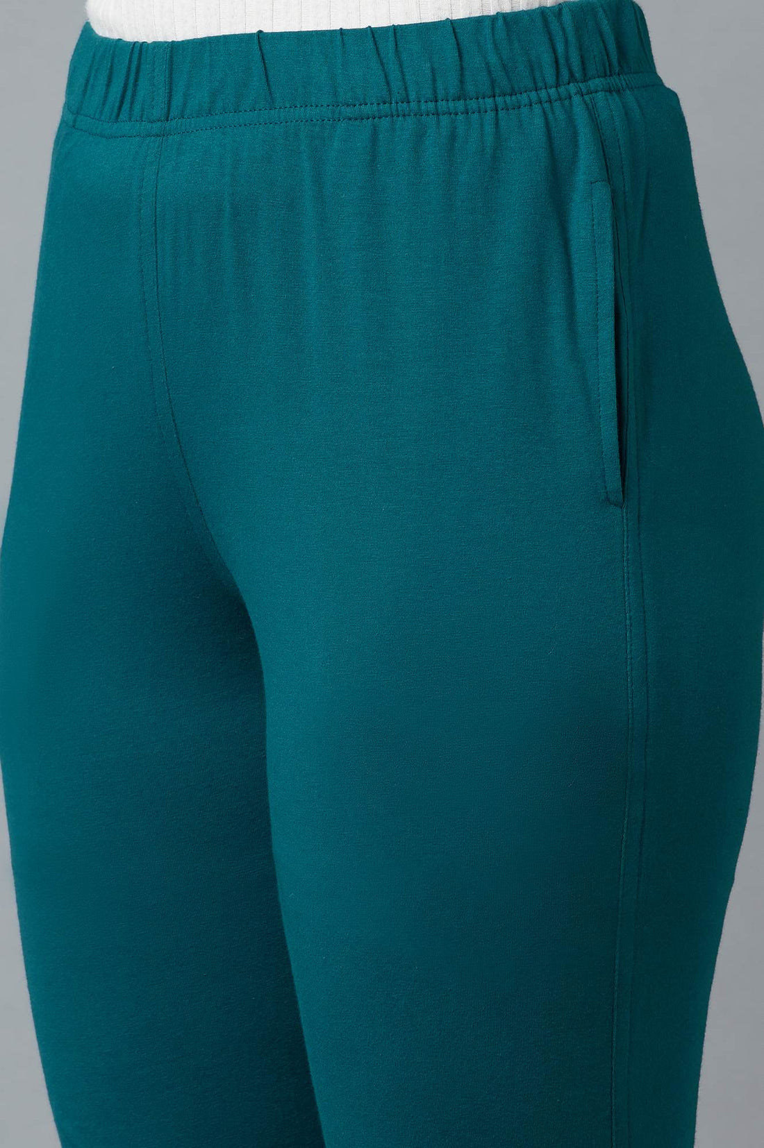 Blue Cotton Lycra Jersy Pants