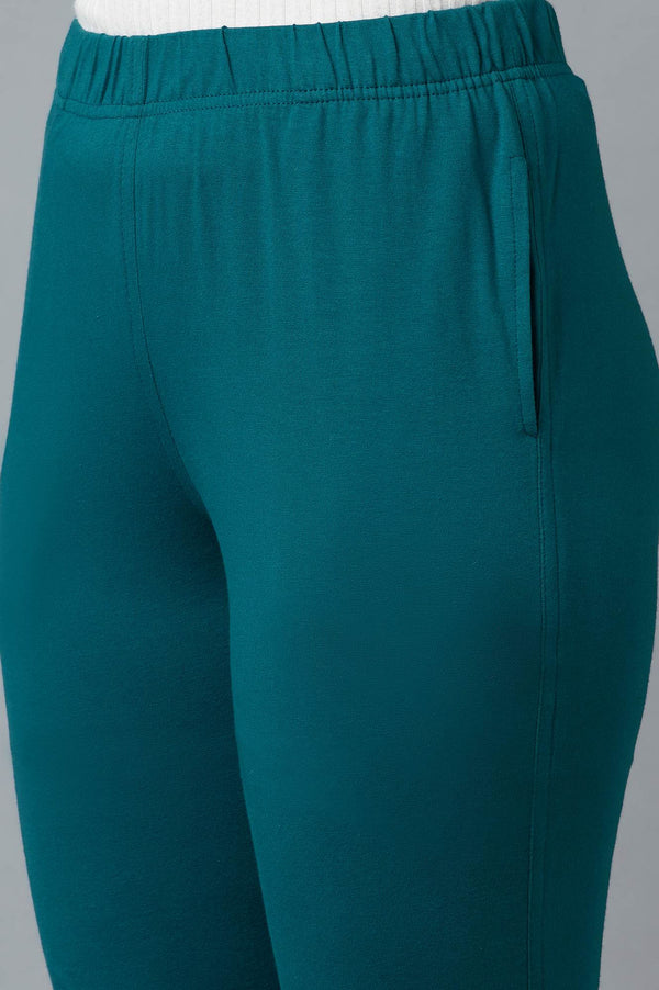 Blue Cotton Lycra Jersy Pants