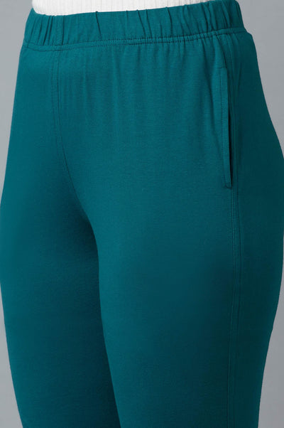 Blue Cotton Lycra Jersy Pants