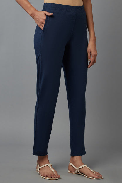 Blue Melange Jersey Pants