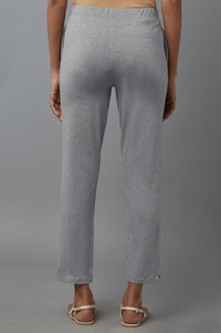 Grey Melange Jersey Pants