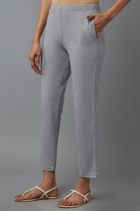Grey Melange Jersey Pants