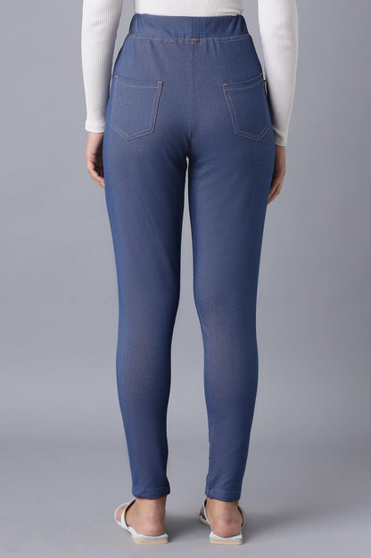 Blue Twill Jeggings