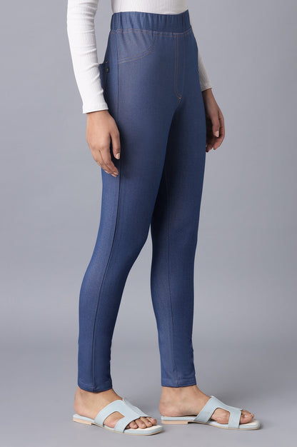 Blue Twill Jeggings