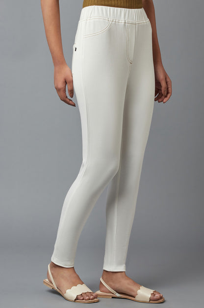 White Twill Jeggings