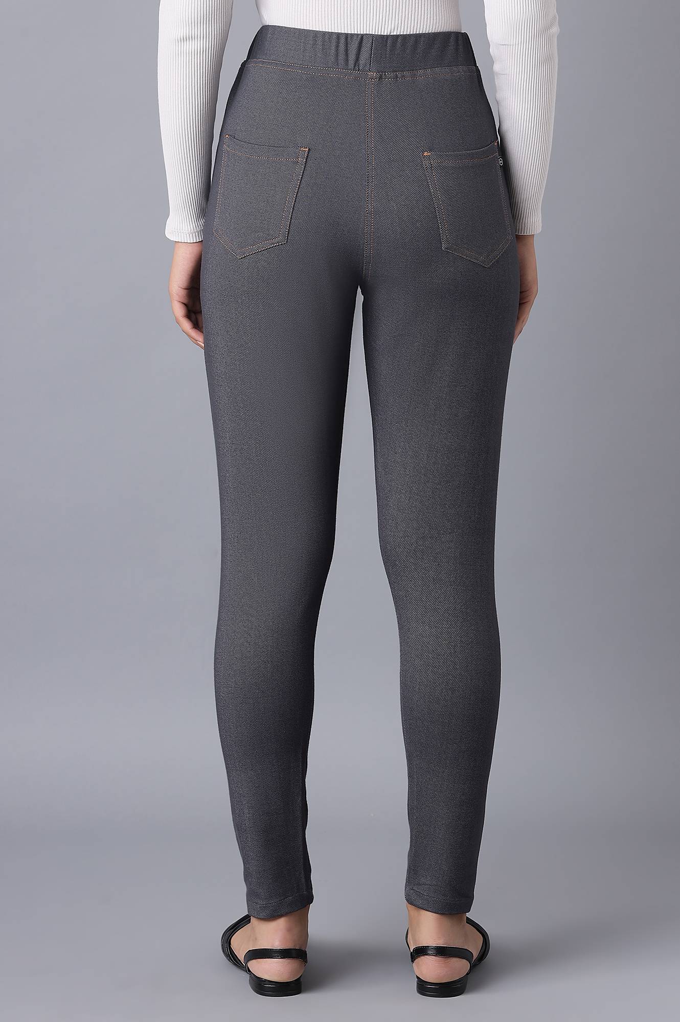 Buy Grey Twill Jeggings Online for Woman Shop for Aurelia