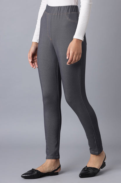 Grey Twill Jeggings