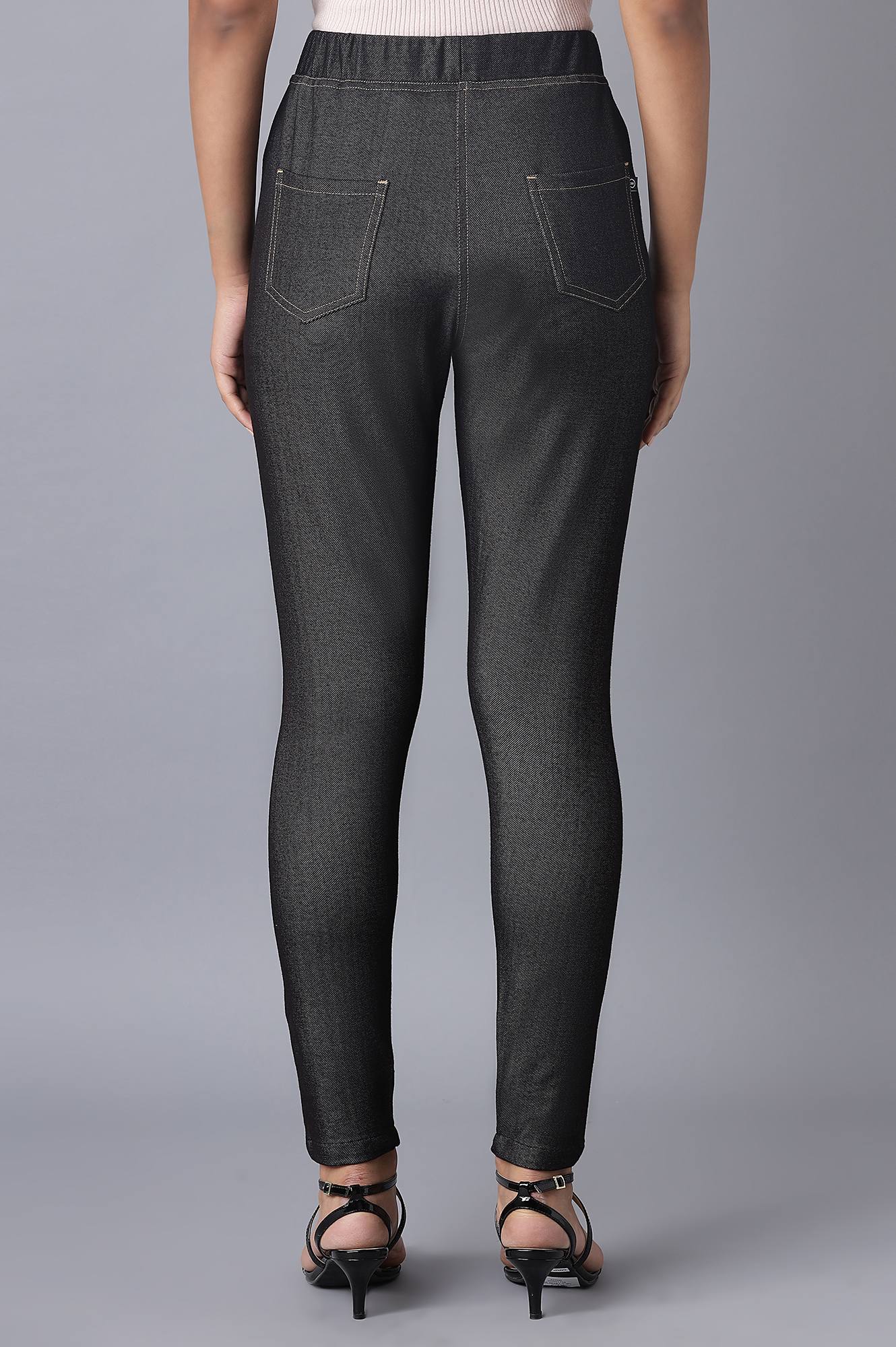 Black Twill Jeggings