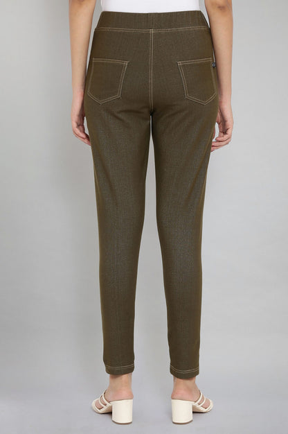 Olive Green Straight Jegging