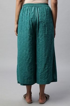 Green Layered Ankle Length Palazzo