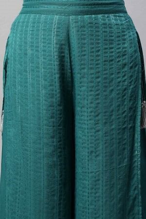 Green Layered Ankle Length Palazzo