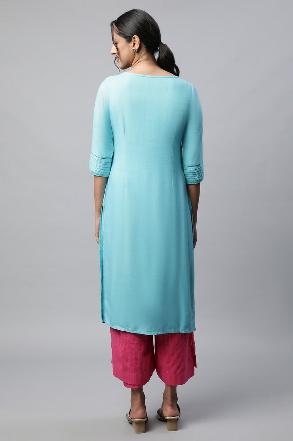 Pink Textured Straight Fit Cotton Palazzo With Drawstring Waist