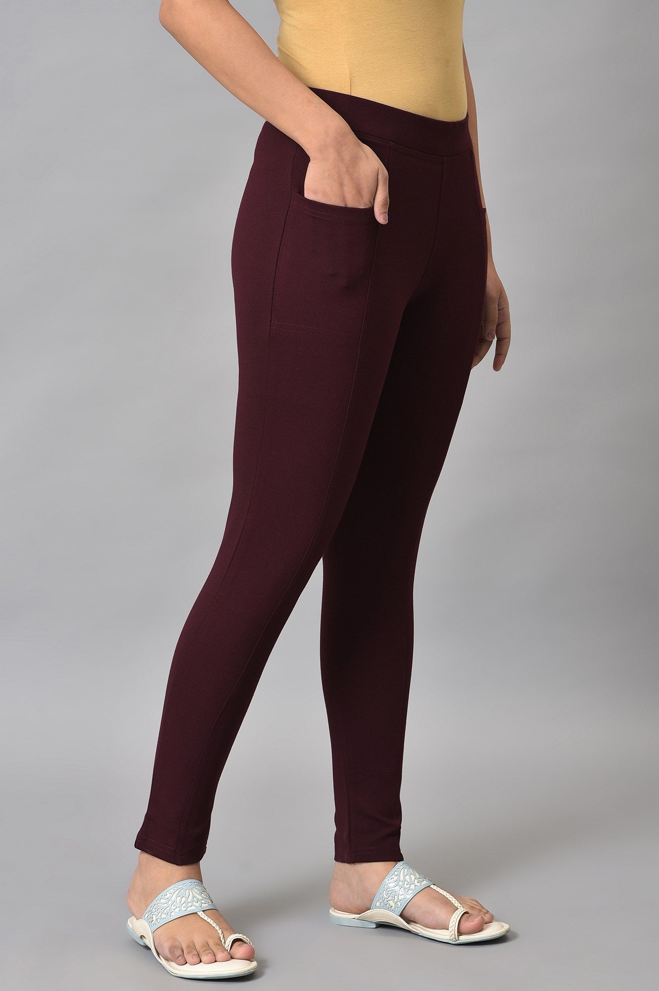 Maroon Yoga Tights