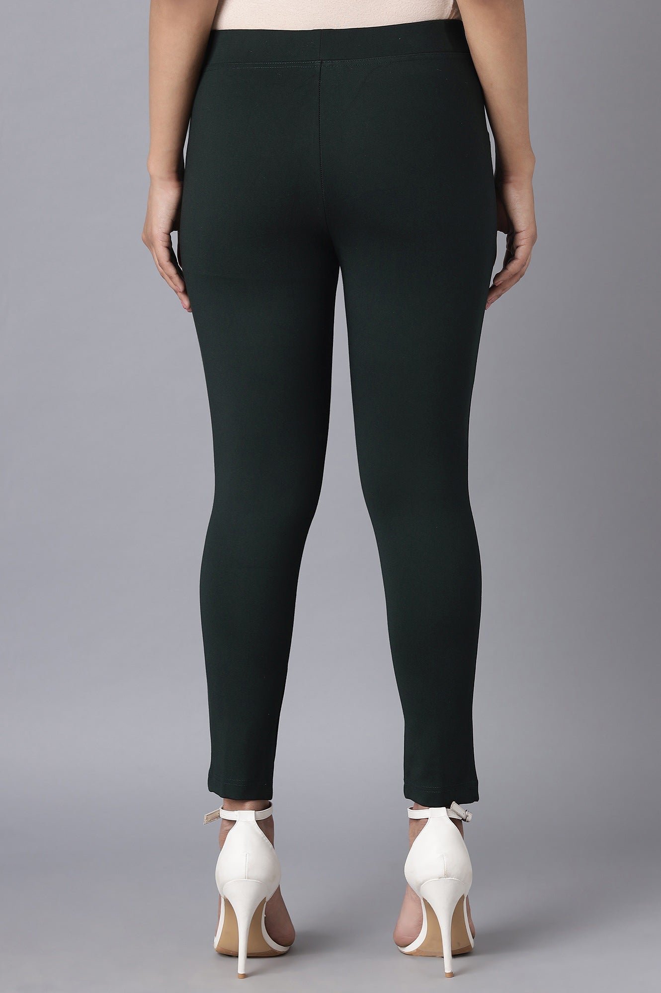 Green Straight Yoga Tights