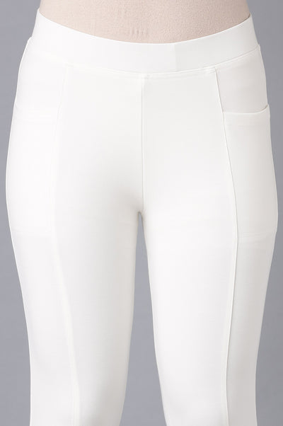White Straight Yoga Tights