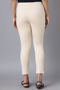 Beige Straight Yoga Tights