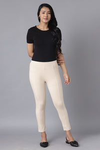 Beige Straight Yoga Tights
