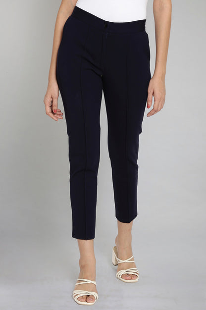 Navy Pintuck Trouser