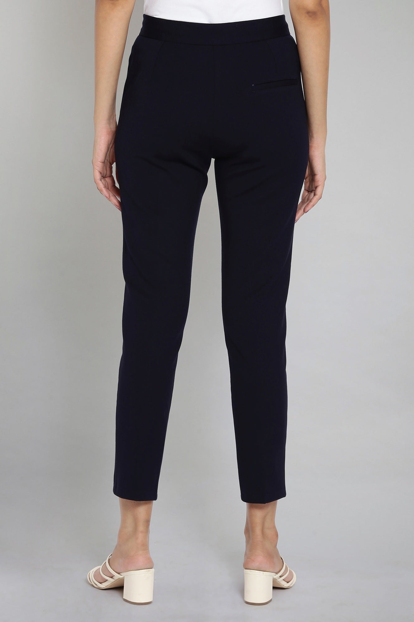 Navy Pintuck Trouser