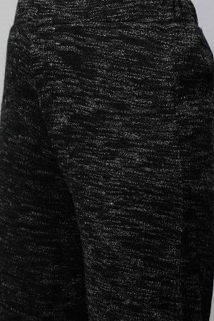 Black Solid Straight Fit Cotton Palazzo With Slip On Closure