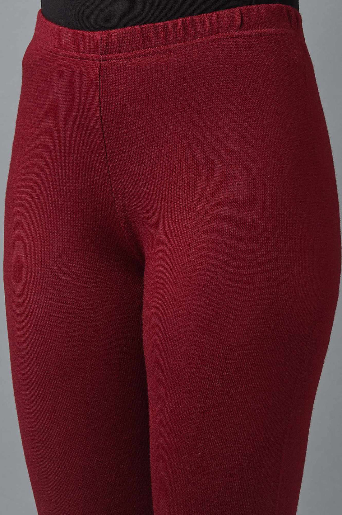 Red Pointelle Skinny Fit Tights With Elasticated Waist