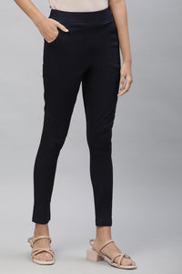 Navy Blue Pintucks Jegging