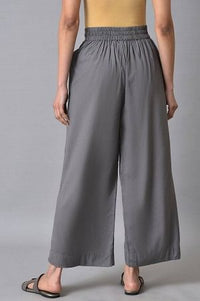 Grey Flared Ankle Length Palazzo